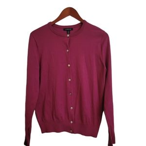 Lands end size small fusha pink cardigan